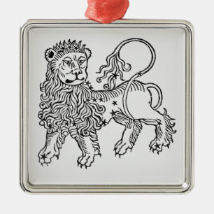 Leo (the Lion) an illustration from the 'Poeticon Metal Ornament