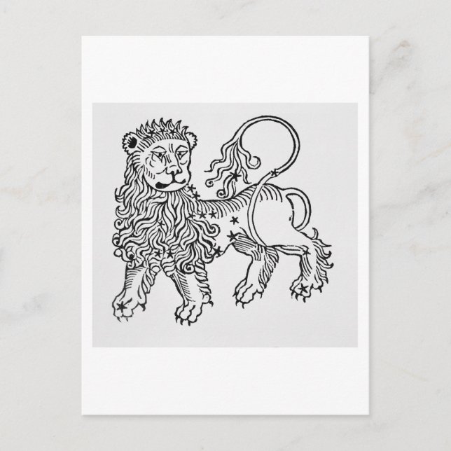 Leo (the Lion) an illustration from the 'Poeticon Postcard (Front)