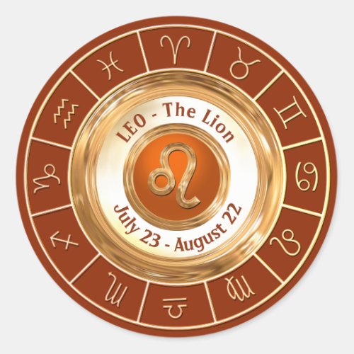 LEO _ The Lion Astrological Sign Classic Round Sticker