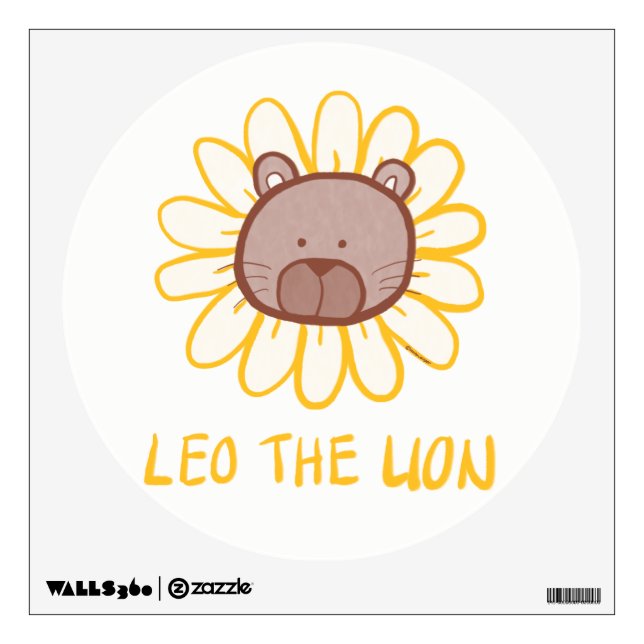 Leo the Lion -Baby / Kids Room Fun Wall Decal (Front)