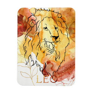 Leo the Lion birthday zodiac astrology orange red Magnet