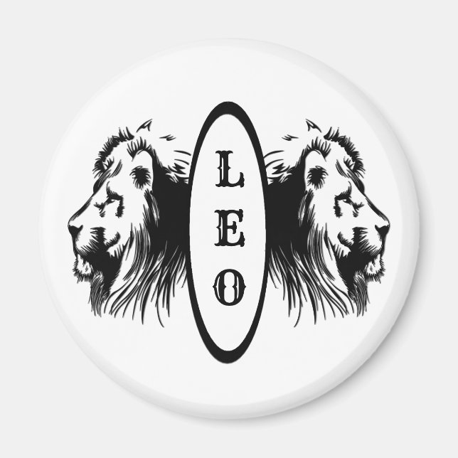 Leo the Lion Bookended Zodiac Magnet (Front)