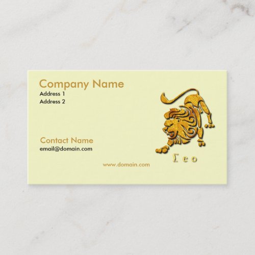 Leo the Lion Business Card