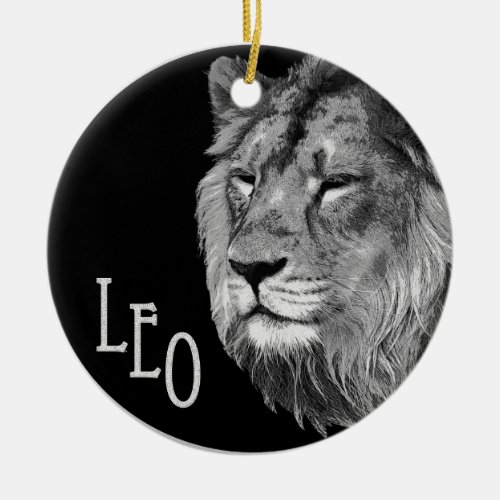 Leo the lion ceramic ornament