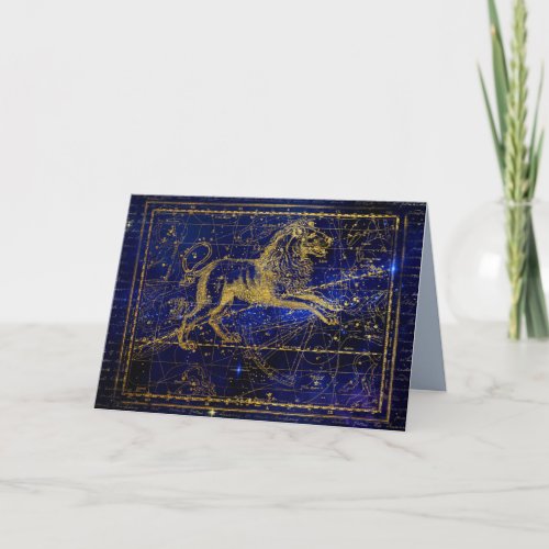 leo the lion constellation greeting card