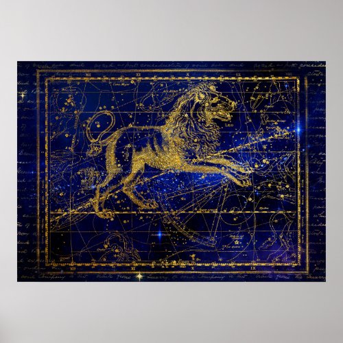 leo the lion constellation poster