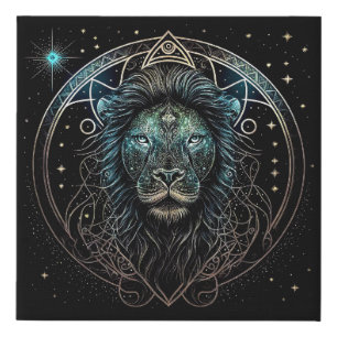 Leo the Lion Faux Canvas Print
