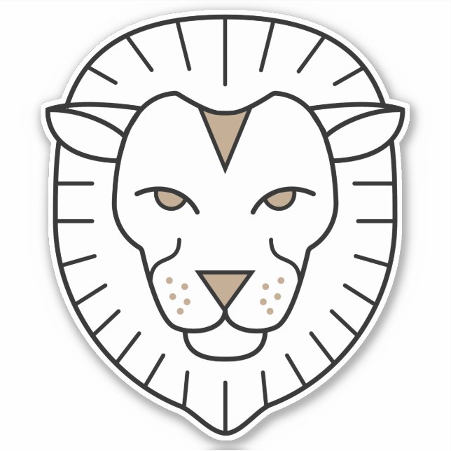 Leo the Lion Fire Sign black astrological symbol Sticker (Front)