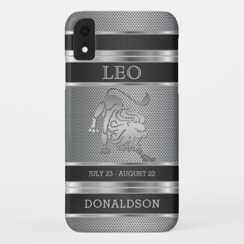 Leo  the Lion in Black and Silver Mesh iPhone XR Case
