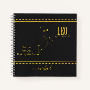 Leo the Lion Star Zodiac Sign Notebook