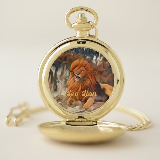 Leo the Lion strength and courage Pocket Watch (Inside)