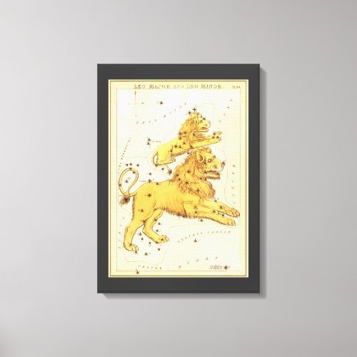 Leo the Lion Vintage Constellation Uranias Mirror Canvas Print