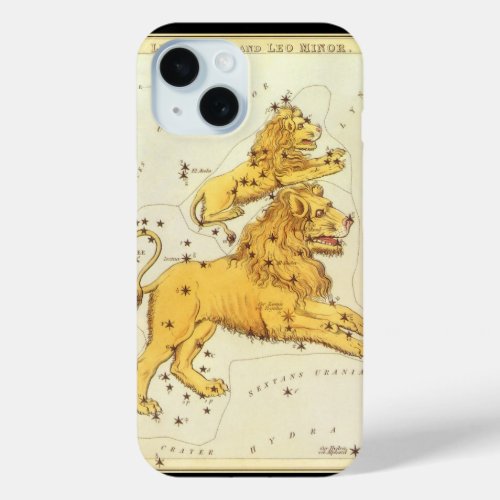 Leo the Lion Vintage Constellation Uranias Mirror iPhone 15 Case