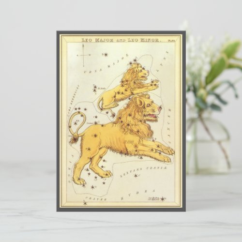 Leo the Lion Vintage Constellation Uranias Mirror Invitation