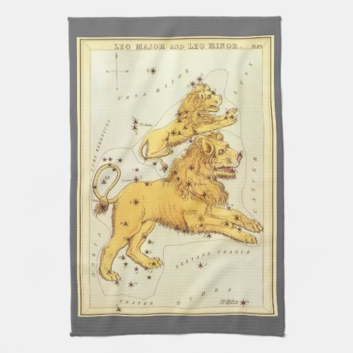 Leo the Lion Vintage Constellation Uranias Mirror Kitchen Towel