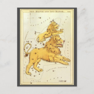 Leo the Lion Vintage Constellation Urania's Mirror Postcard