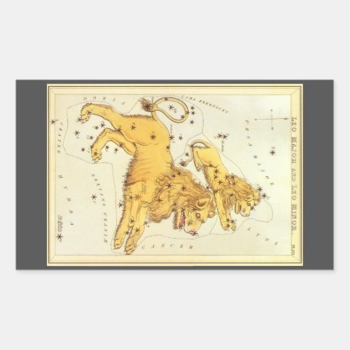 Leo the Lion Vintage Constellation Uranias Mirror Rectangular Sticker