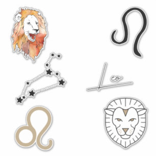Leo the Lion zodiac birthday astrology black Sticker