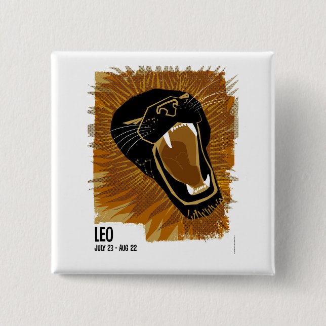 Leo the Lion Zodiac Button (Front)