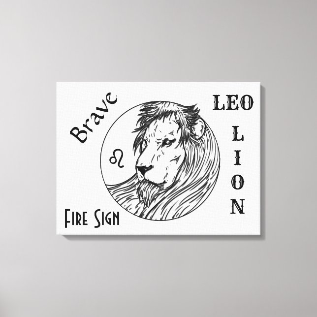 Leo The Lion Zodiac Canvas Print (Front)