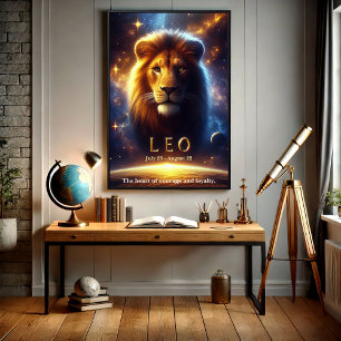 Leo the Lion Zodiac Celestial Poster