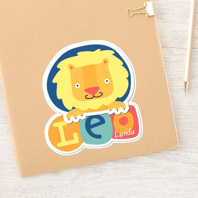Leo the Lion Zodiac Contour Sticker (Notebook)