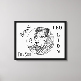 Leo The Lion Zodiac Framed Canvas Print