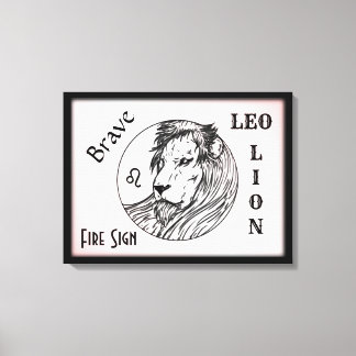 Leo The Lion Zodiac Framed Canvas Print
