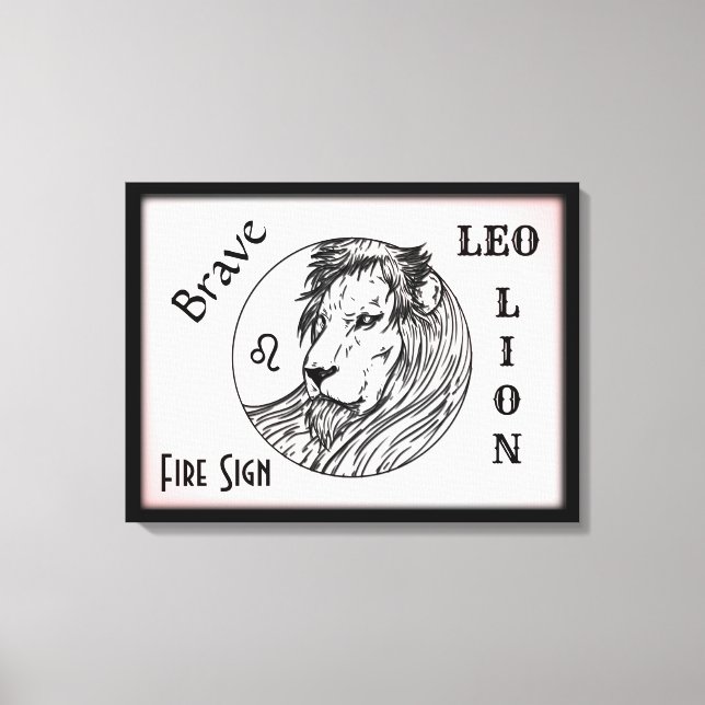Leo The Lion Zodiac Framed Canvas Print (Front)