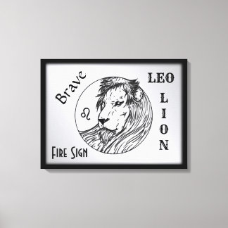 Leo The Lion Zodiac Framed Canvas Print