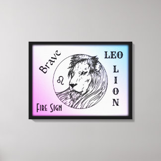 Leo The Lion Zodiac Framed Canvas Print
