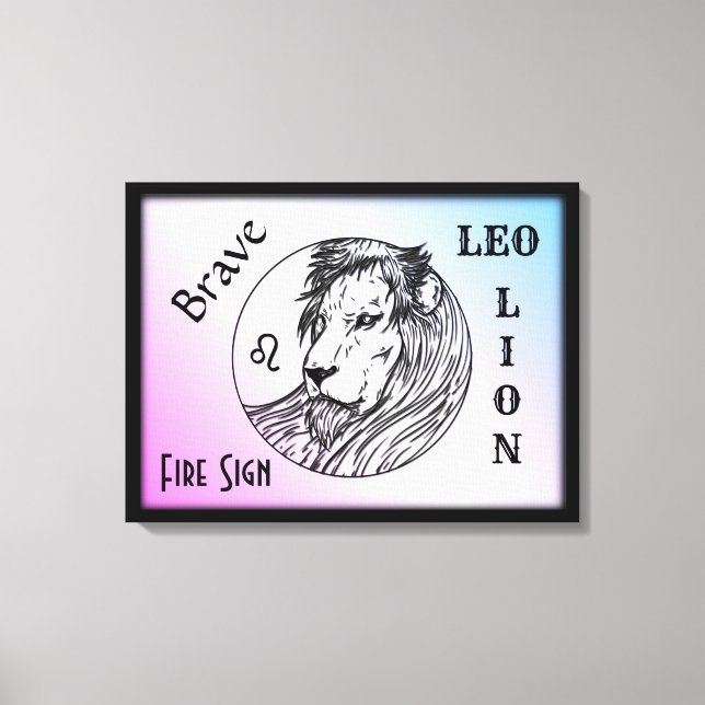 Leo The Lion Zodiac Framed Canvas Print (Front)