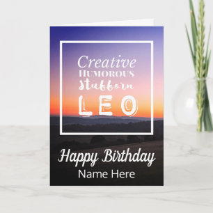 Leo the Lion Zodiac Fun Characteristics Birthday Card