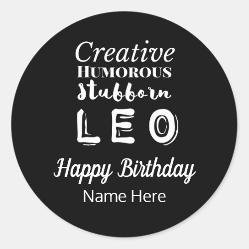 Leo the Lion Zodiac Fun Characteristics Birthday Classic Round Sticker