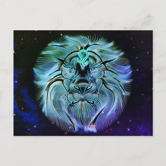 leo the lion zodiac postcard (Front)