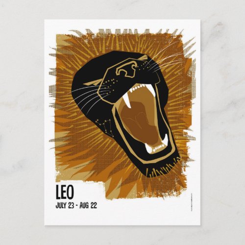 Leo the Lion Zodiac Postcard