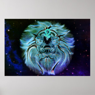leo the lion zodiac poster