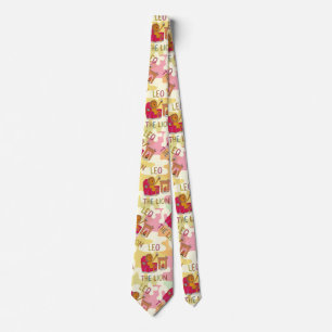 Leo the Lion Zodiac sign birthday wrap Neck Tie
