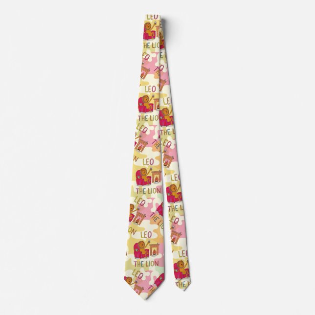 Leo the Lion Zodiac sign birthday wrap Neck Tie (Front)