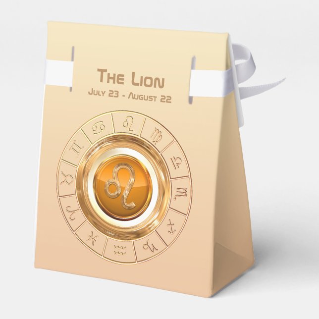 LEO - The Lion Zodiac Sign Favor Boxes (Back Side)