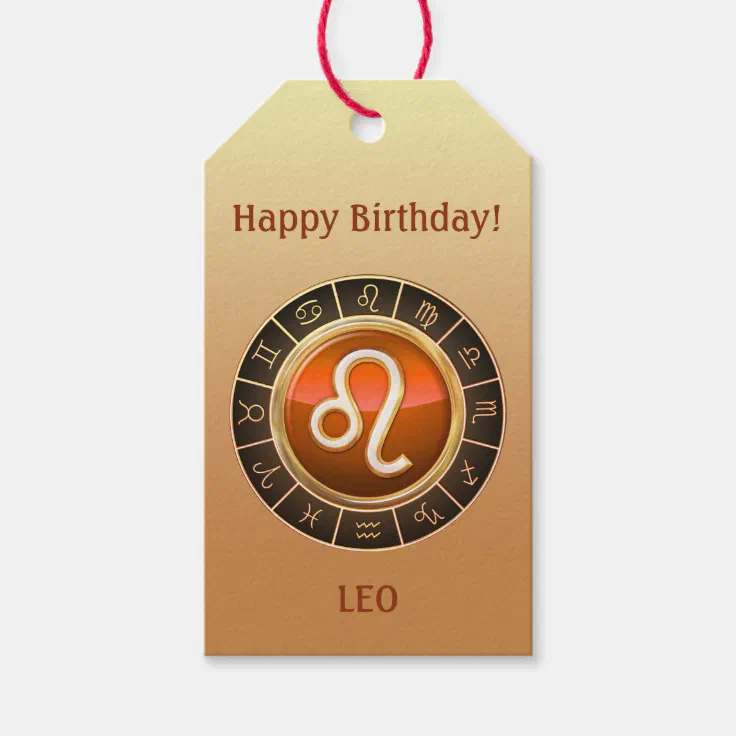 Leo - The Lion Zodiac Sign Gift Tags | Zazzle