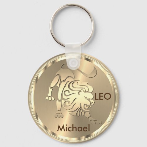 Leo the Lion _ Zodiac Sign _ Gold Keychain