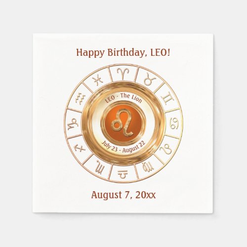 LEO _ The Lion Zodiac Sign Napkins