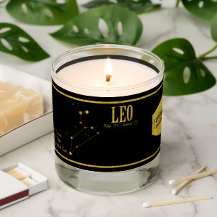 Leo the Lion Zodiac Star Sign Personalized Scented Candle
