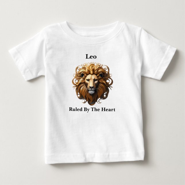 Leo The Lion: Zodiac's Fiery Birth Sign Baby T-Shirt (Front)