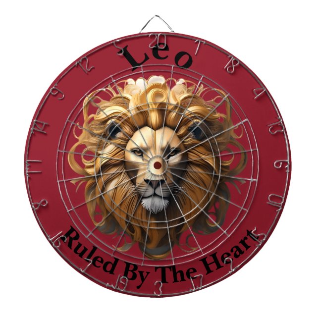 Leo The Lion: Zodiac's Fiery Birth Sign Dart Board (Front)
