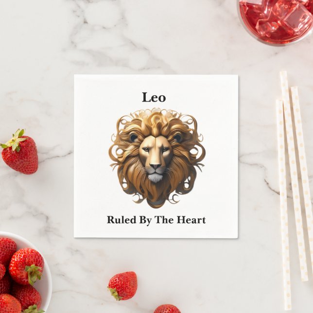 Leo The Lion: Zodiac's Fiery Birth Sign Napkins (Insitu)