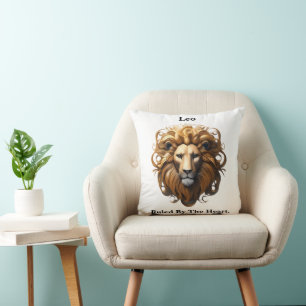 Leo The Lion: Zodiac's Fiery Birth Sign Throw Pillow