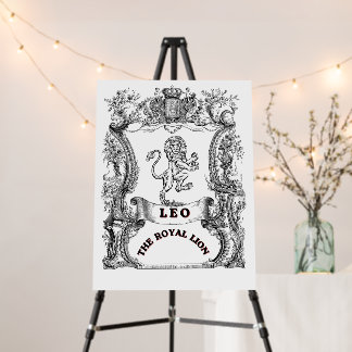 Leo The Royal Lion | Vintage Zodiac Scroll Poster