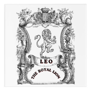 Leo The Royal Lion Vintage Zodiac Scroll Poster Acrylic Print